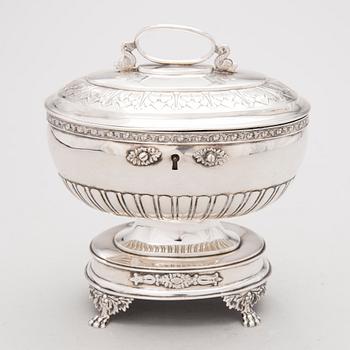 CARL PETTER LAMPA, SOCKERSKRIN, silver, empire, Stockholm 1827.