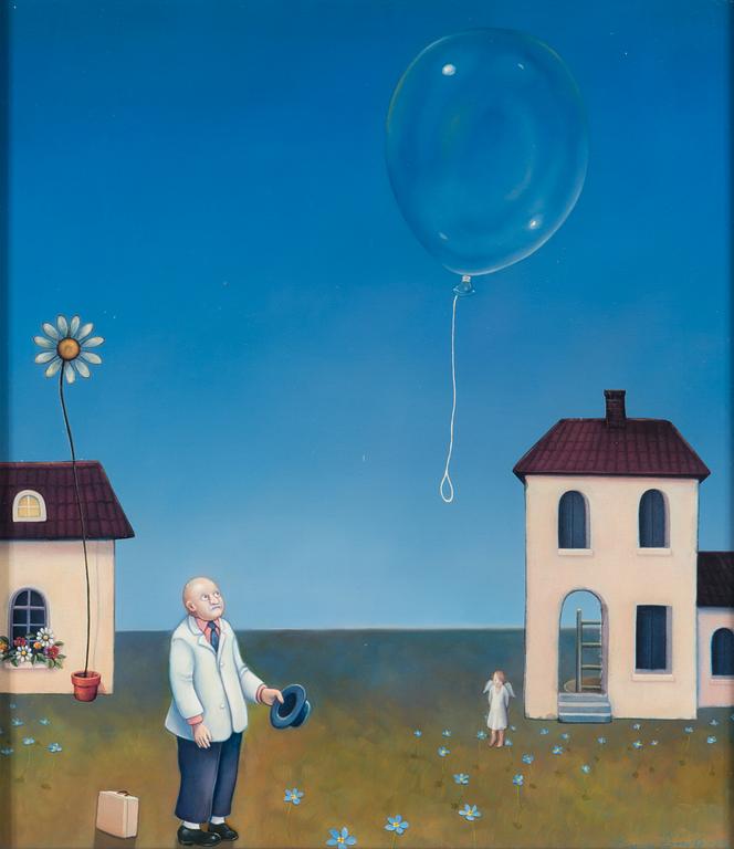 Hannu Konola, olja på pannå, signerad och daterad och daterad -87.