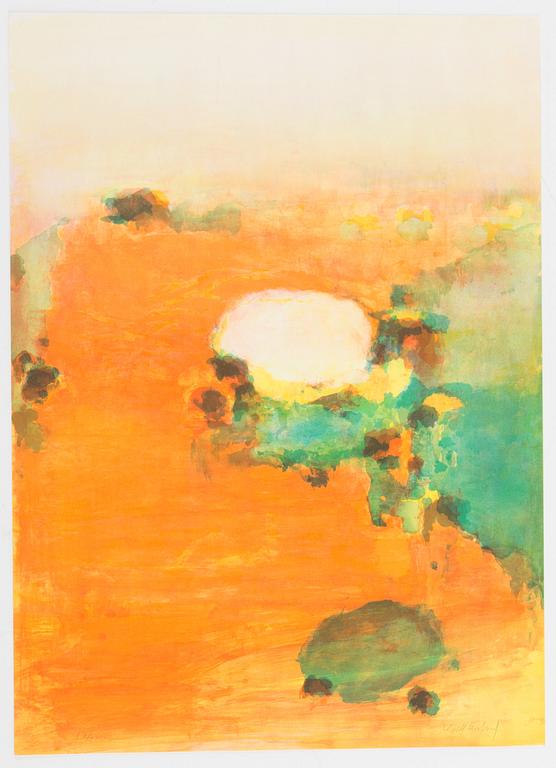 PARTI GRAFIK, 9 delar, mesta dels litografier, b.la C Göran Karlsson, Malcom Morley mm, samtliga signerade.