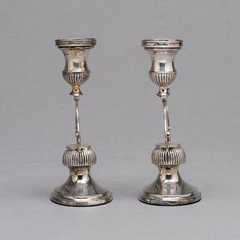 A pair of Swedish 19th century silver candlesticks, mark of Jakob Ulrik Flohr, Norrkoping 1829.