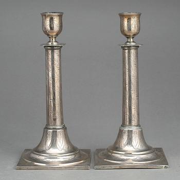 LJUSSTAKAR, ett par, silver, Turkiet, sannolikt 1900-talets första fjärdedel. Vikt tot ca 580 gram.