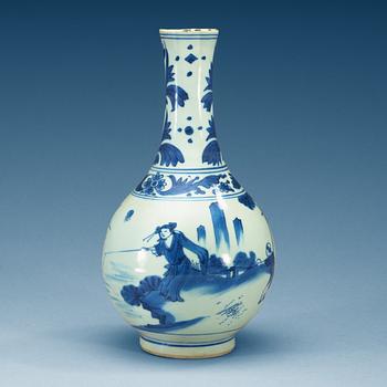 1687. A blue and white Transitional vase, 17th Century.
