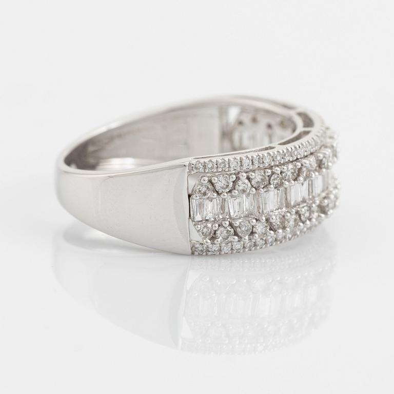 Baguette and brilliant cut diamond ring.