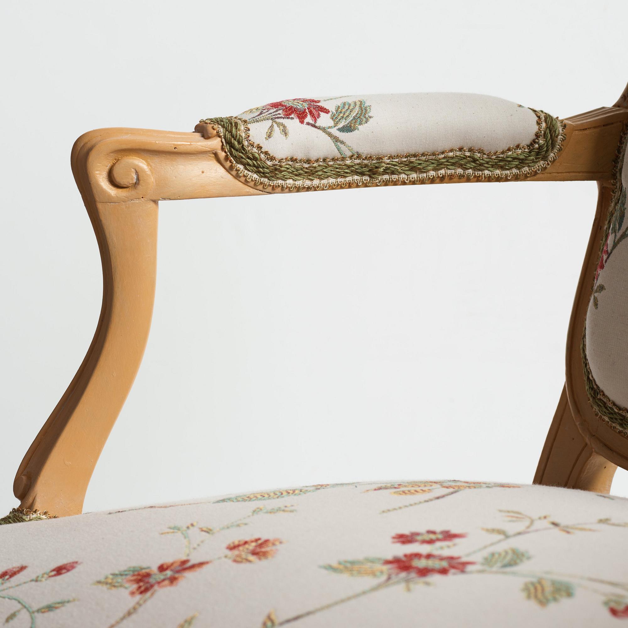 KARMSTOL, Frankrike ca 1760, Louis XV.