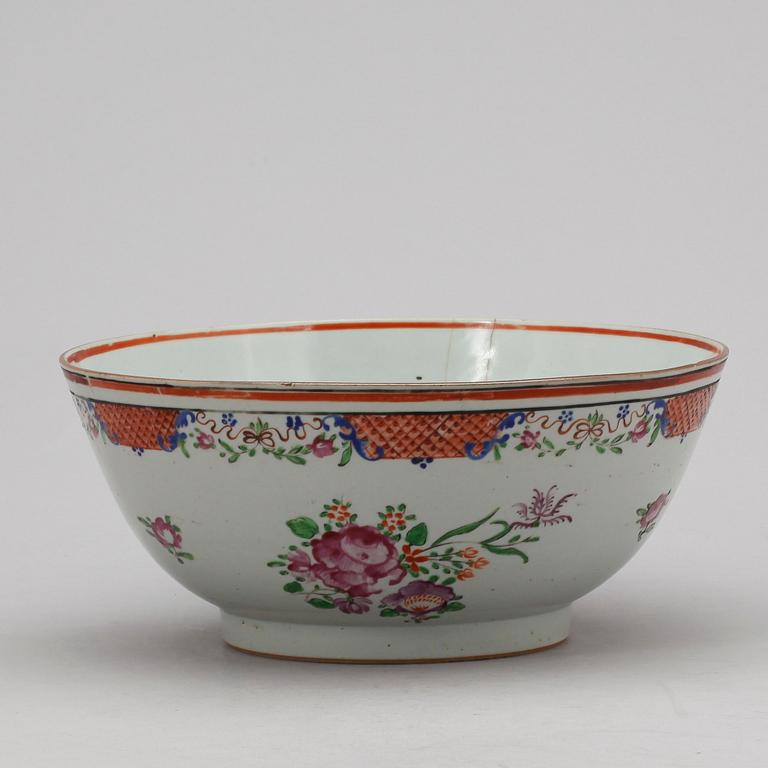 SKÅL samt FAT, porslin, Kina, Qing dynastin, Qianlong (1736-95).