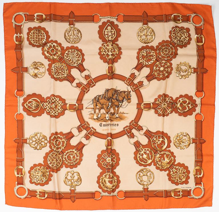 Hermès, scarf, "Cuivreries".