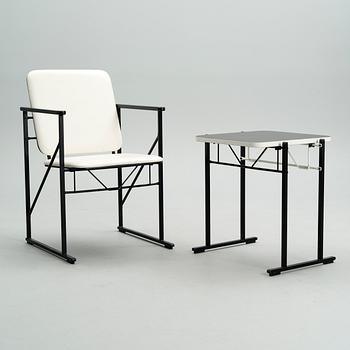 YRJÖ KUKKAPURO, A CHAIR AND TABLE. Avarte. 1980s.