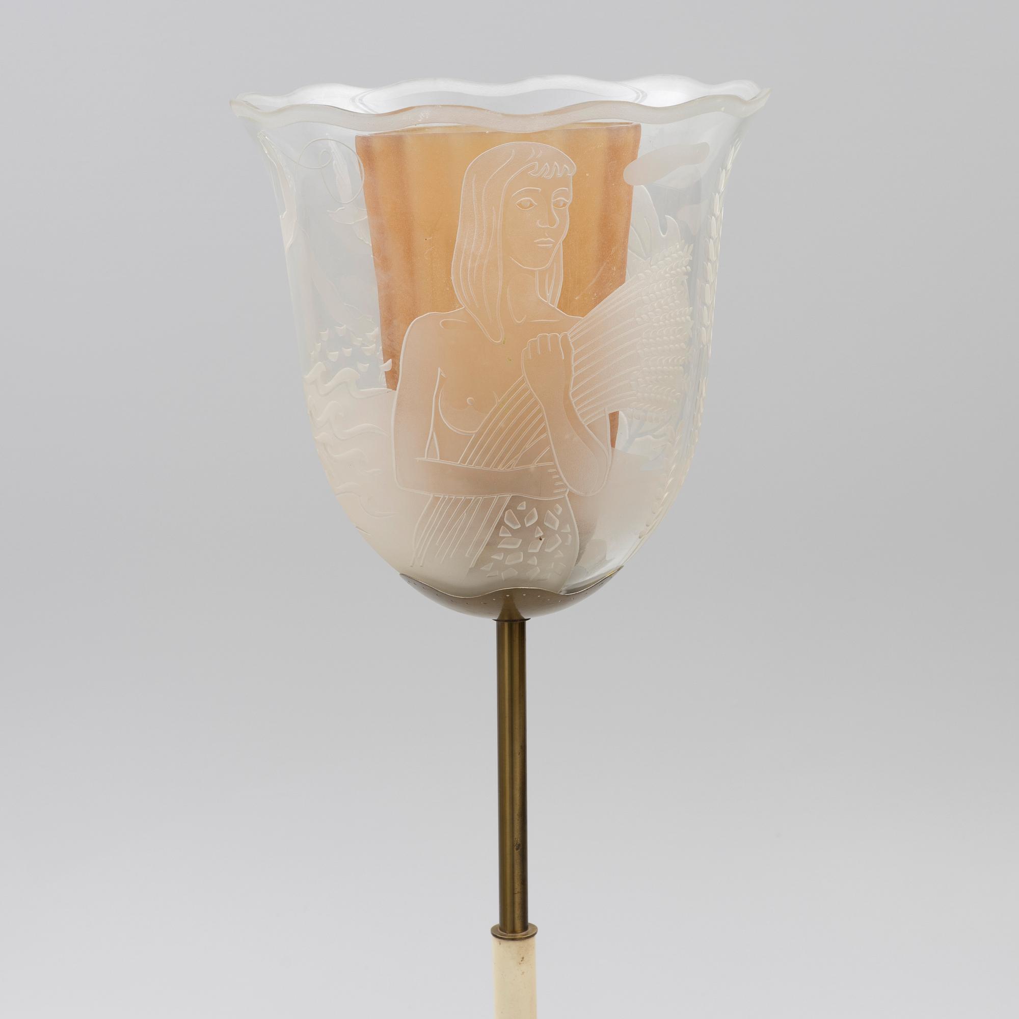 Bo Notini, a floor lamp, Glössner & Co, Stockholm, 1940s.