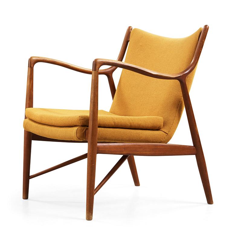 A Finn Juhl 'NV-45' easy chair by Niels Vodder, Denmark 1940-50's.