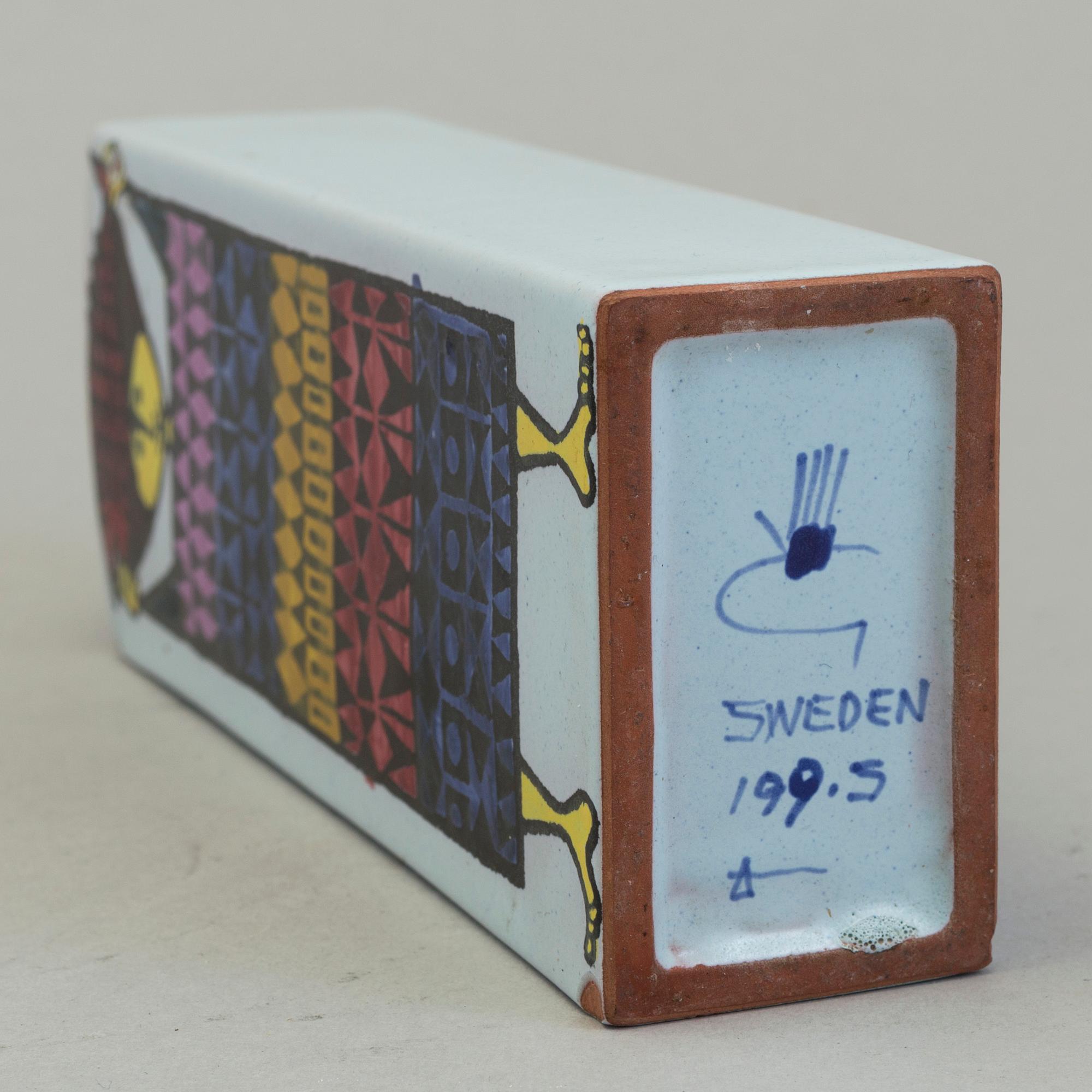 STIG LINDBERG, a stoneware bowls and a vase, 'Reptil' and 'Karneval' from Gustavsberg.