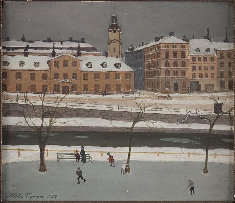 NILS TYDÉN, oil on panel, signed Nils Tydén and dated 1923. "Bergenstråhlska huset".