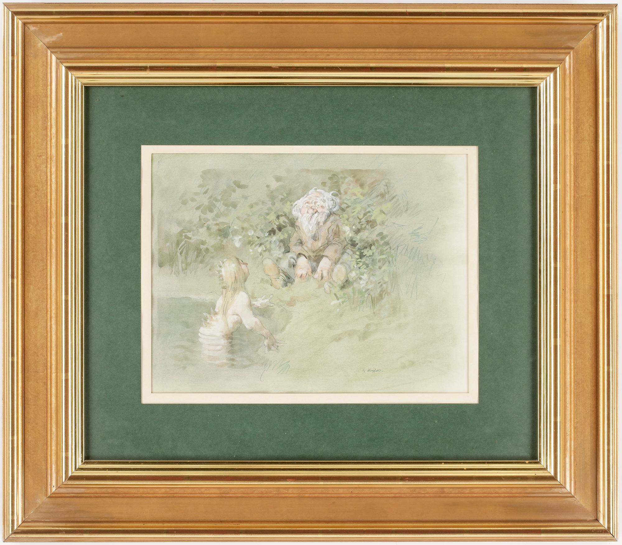 ROBERT HÖGFELDT, gouache, signerad.