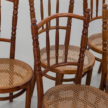 6 bent wood chairs 20th century.