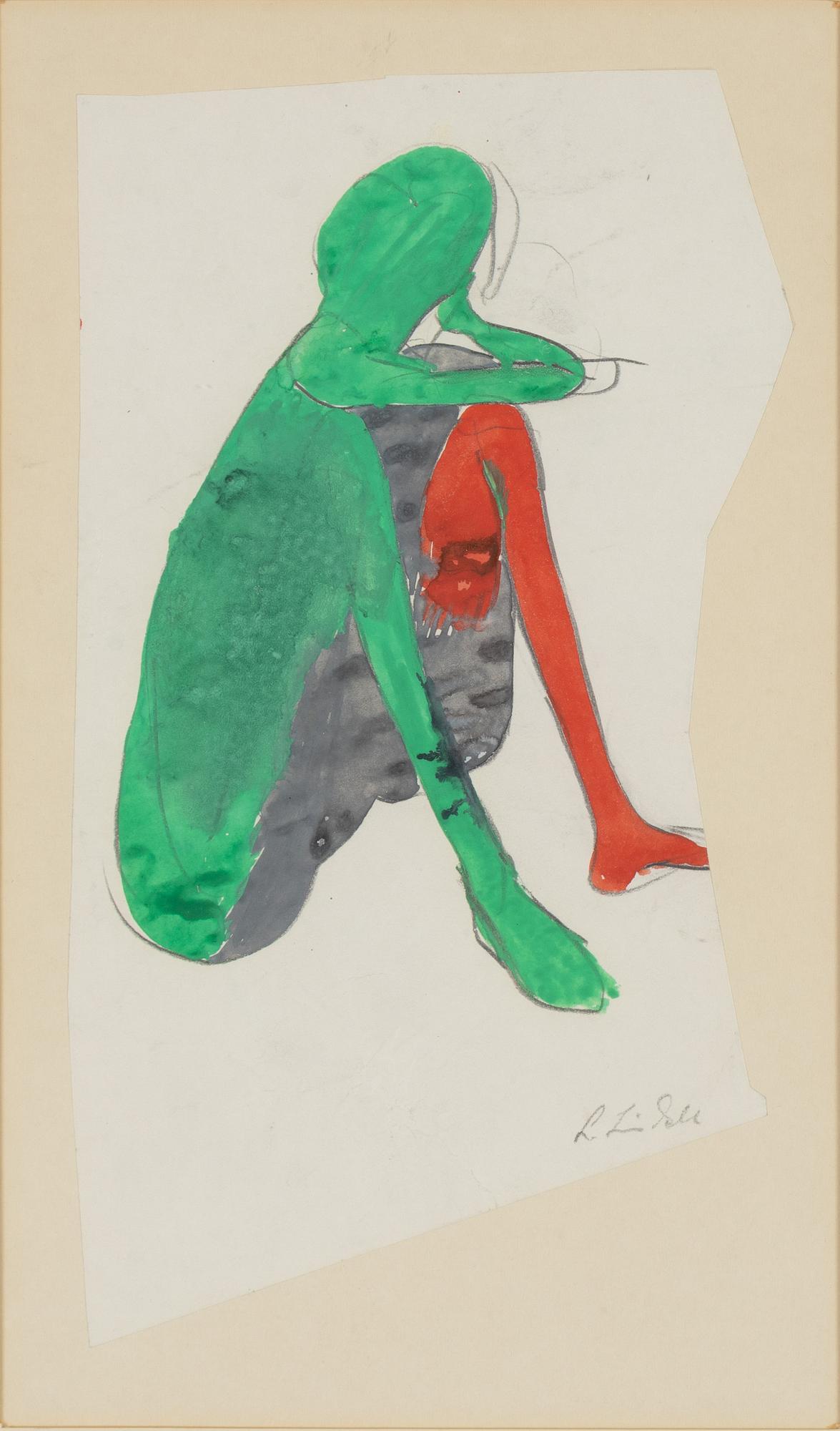 Lage Lindell, gouache, signed.