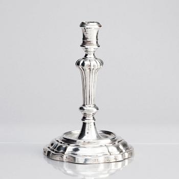 Ljusstake, silver, otydlig mästarstämpel P.F, Venedig, 1700-tal.