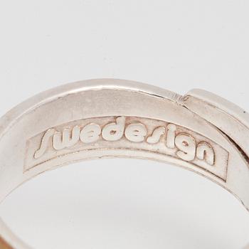 BENGT ERIK HALLBERG, Ring sterlingsilver med fasettslipad bergkristall.