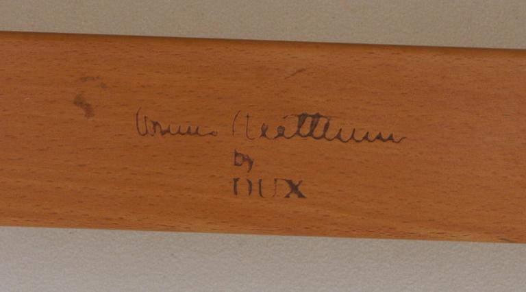 FÅTÖLJ MED FOTPALL, "Pernilla", brännmärkt  Bruno Mattsson by Dux.