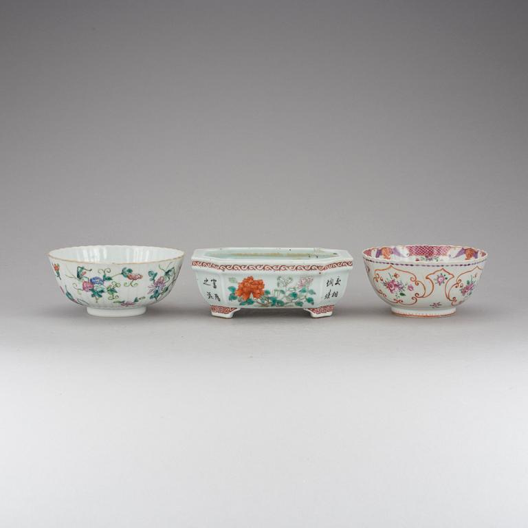 PARTI PORSLIN, 3 delar, Kina, 17-1900-tal.