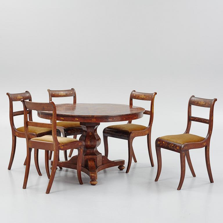 A six-piece Empire furniture suite, the Netherlands, first half of the 19th Century.