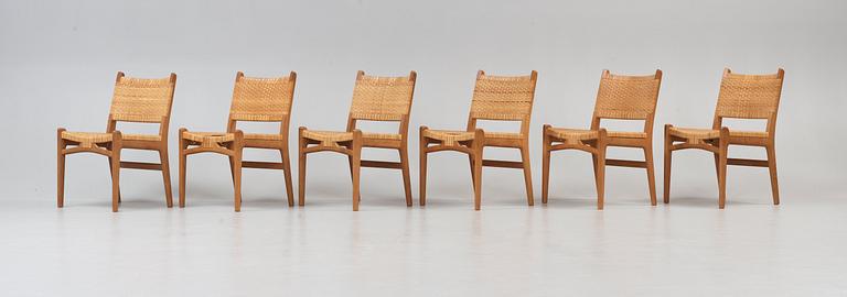 HANS J WEGNER, stolar, 6 st "CH-31", Carl Hansen & Son, Danmark 1960-tal.