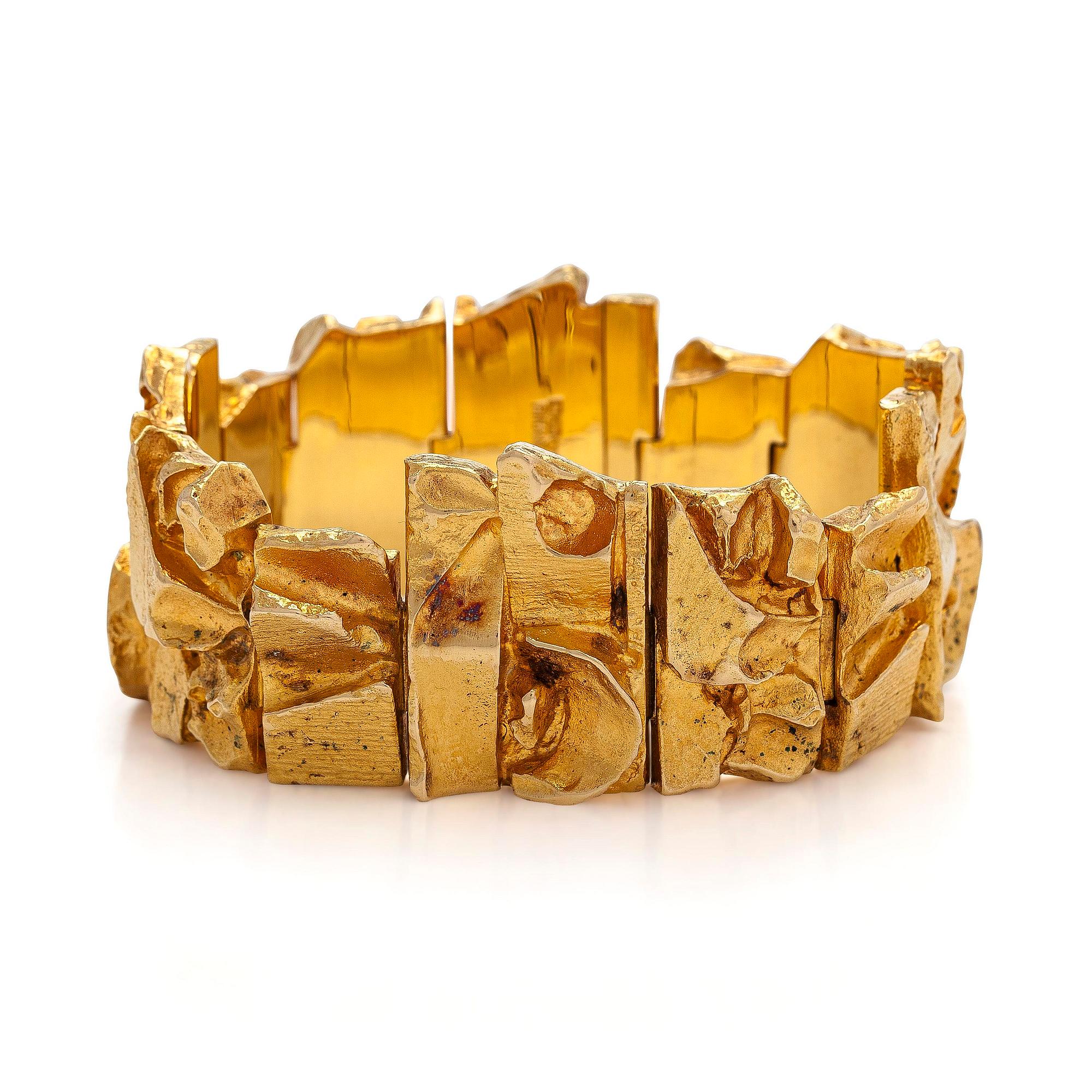 Björn Weckström, Armband, "Tenochtitlan", 18K guld. Lapponia 1970.