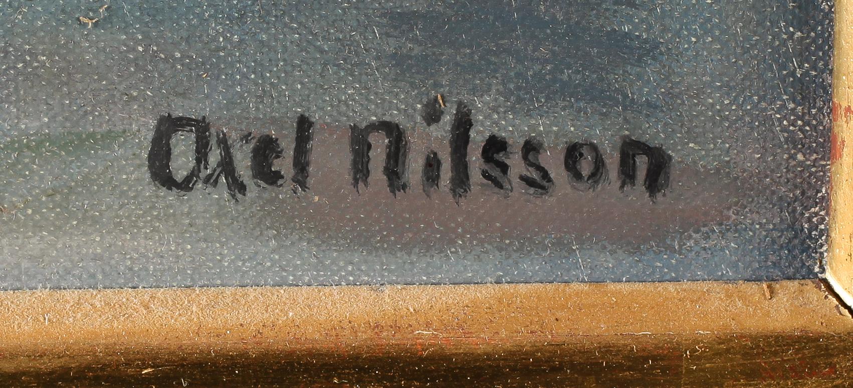AXEL NILSSON, olja på pannå, signerad.