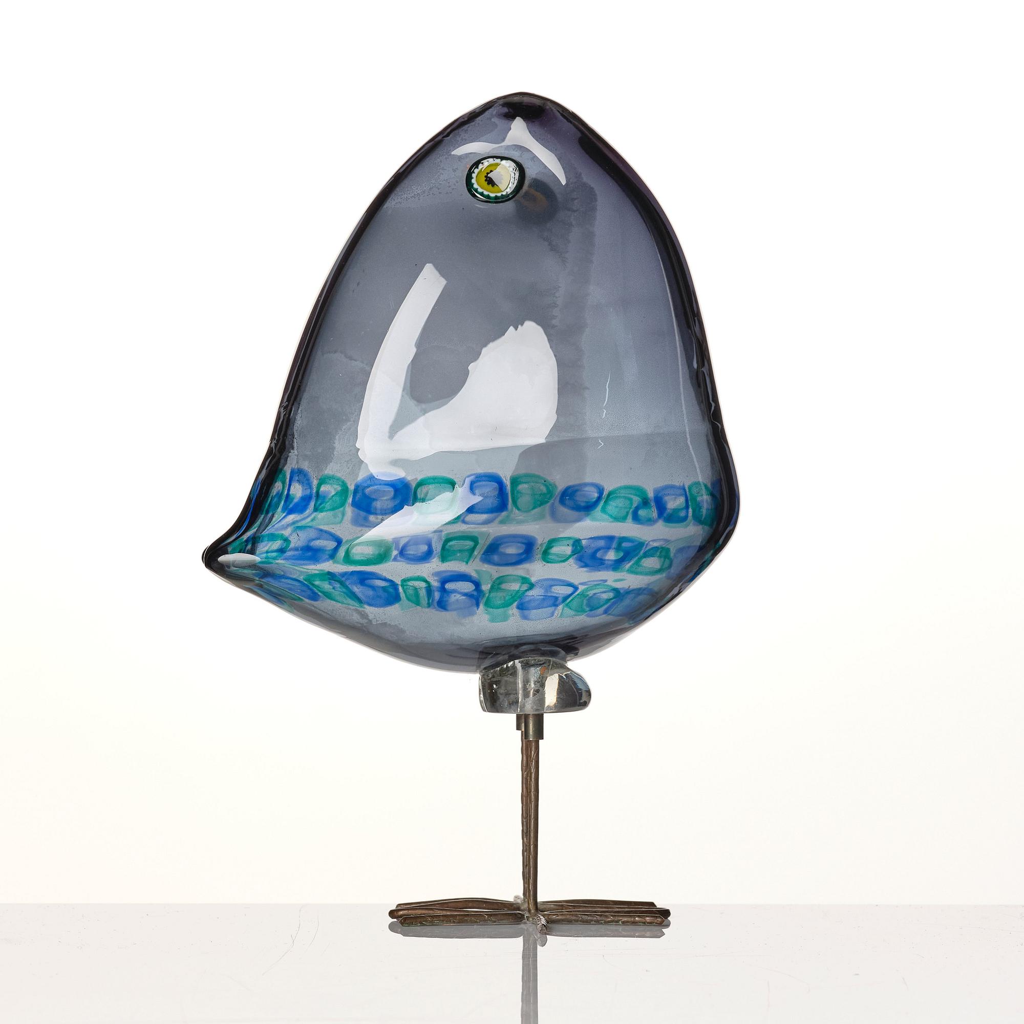 Alessandro Pianon, a 'Pulcino' glass sculpture of a bird, Vistosi, Murano, Italy 1960s.