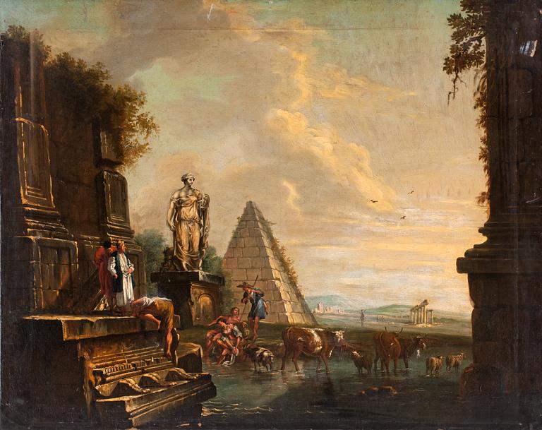 GIOVANNI PAOLO PANINI. HANS KRETS. Olja på uppfodrad duk.