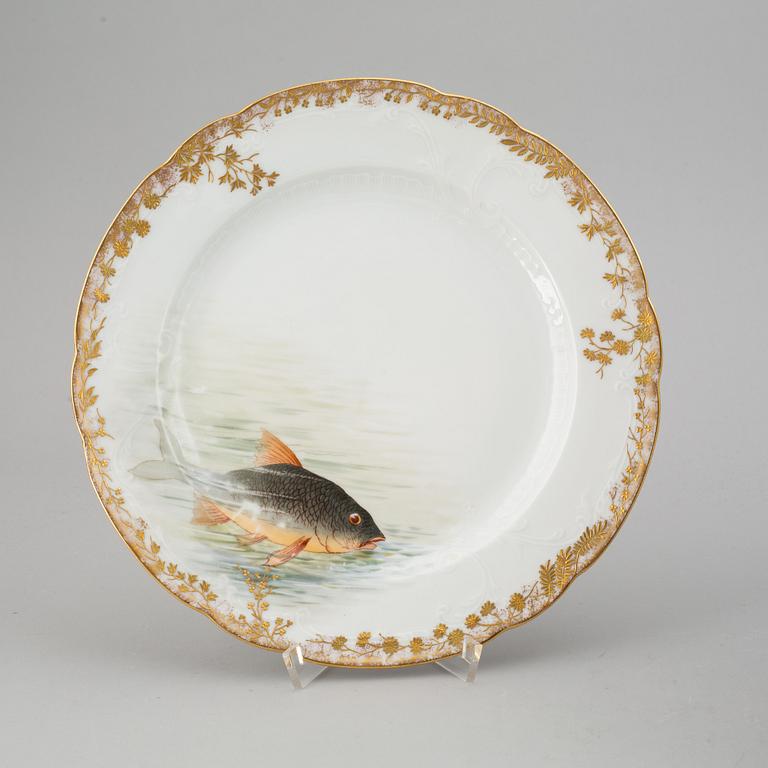A 66 piece Pirkenhammer porcelain gilt edge dinner service, 1893 - 1918.