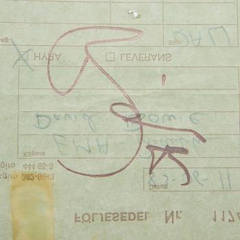 Autograph by David Bowie at The Booth Theatre 1983.