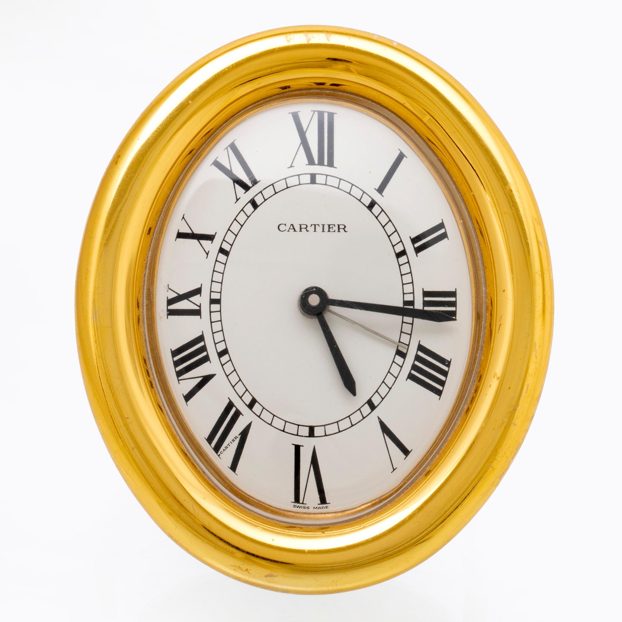 Cartier, bordsur / väckarklocka, 90 x 74 mm.