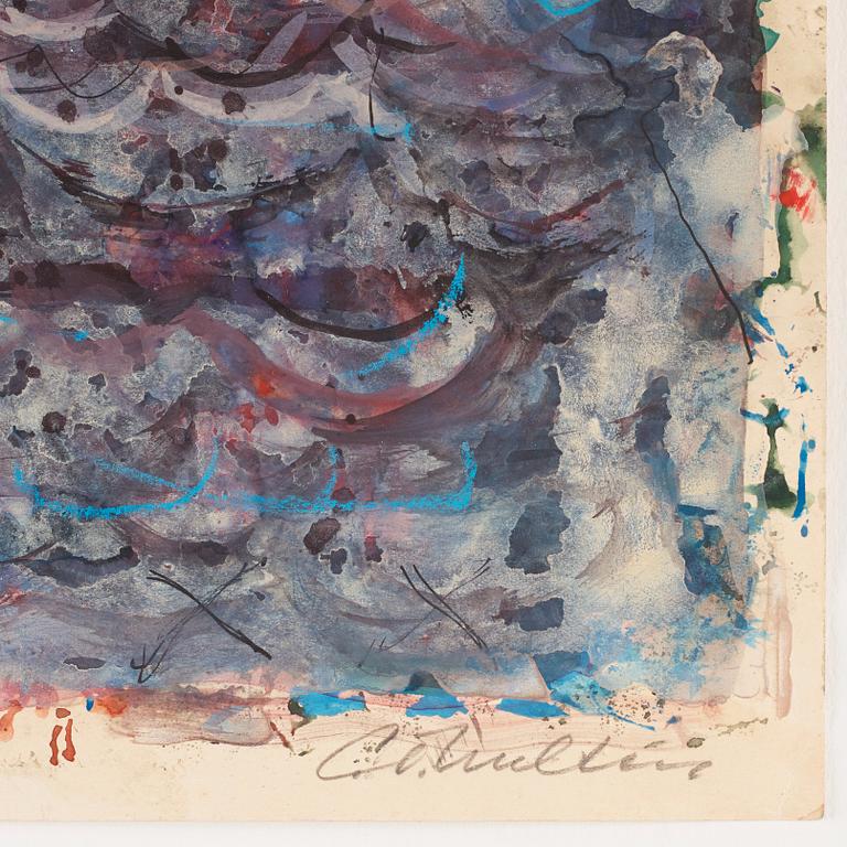 CO Hultén, mixed media on paper, signed and executed in the 1940s.