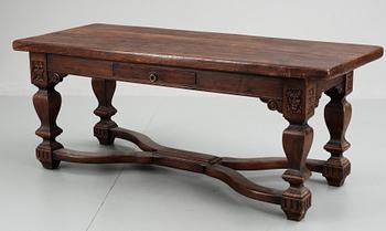 BORD, barockstil med äldre skiva, omkring sekelskiftet 1900.