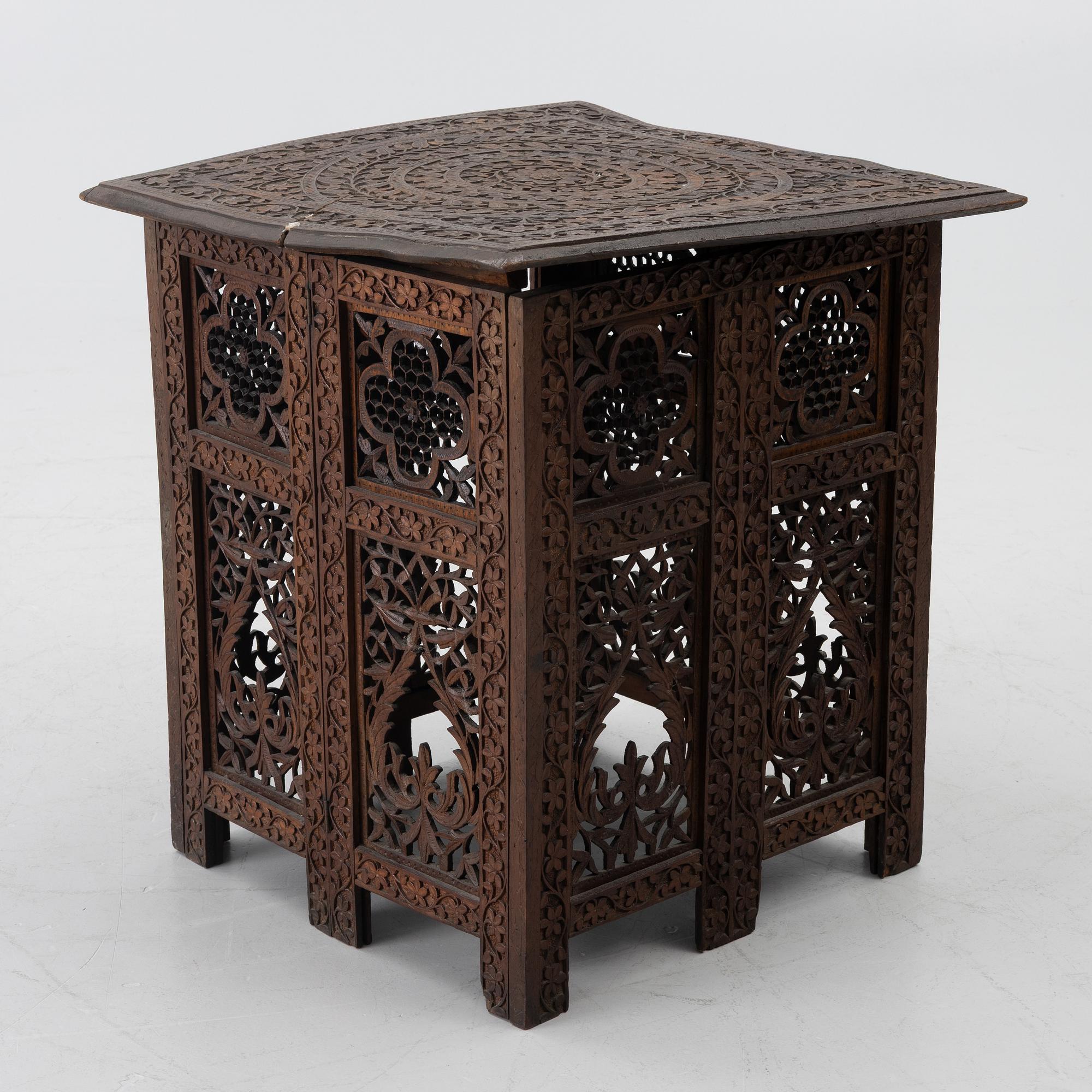 An Anglo-Indian hardwood folding Table, North India, circa 1880. .