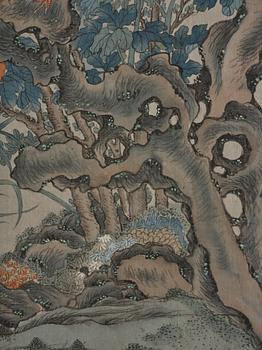 Okänd konstnär, sidenmålning, Kina, 1900-tal.