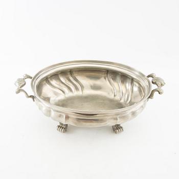 Tureen with lid Baroque style Germany Block tin circa 1900 pewter.