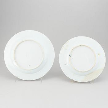 Fat, två stycken, kompaniporslin. Qingdynastin, Qianlong (1736-95).