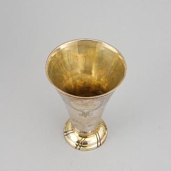 A swedish parcel-gilt silver beaker, mark of Stephan Westerstråhle, Stockholm (1789-1812).