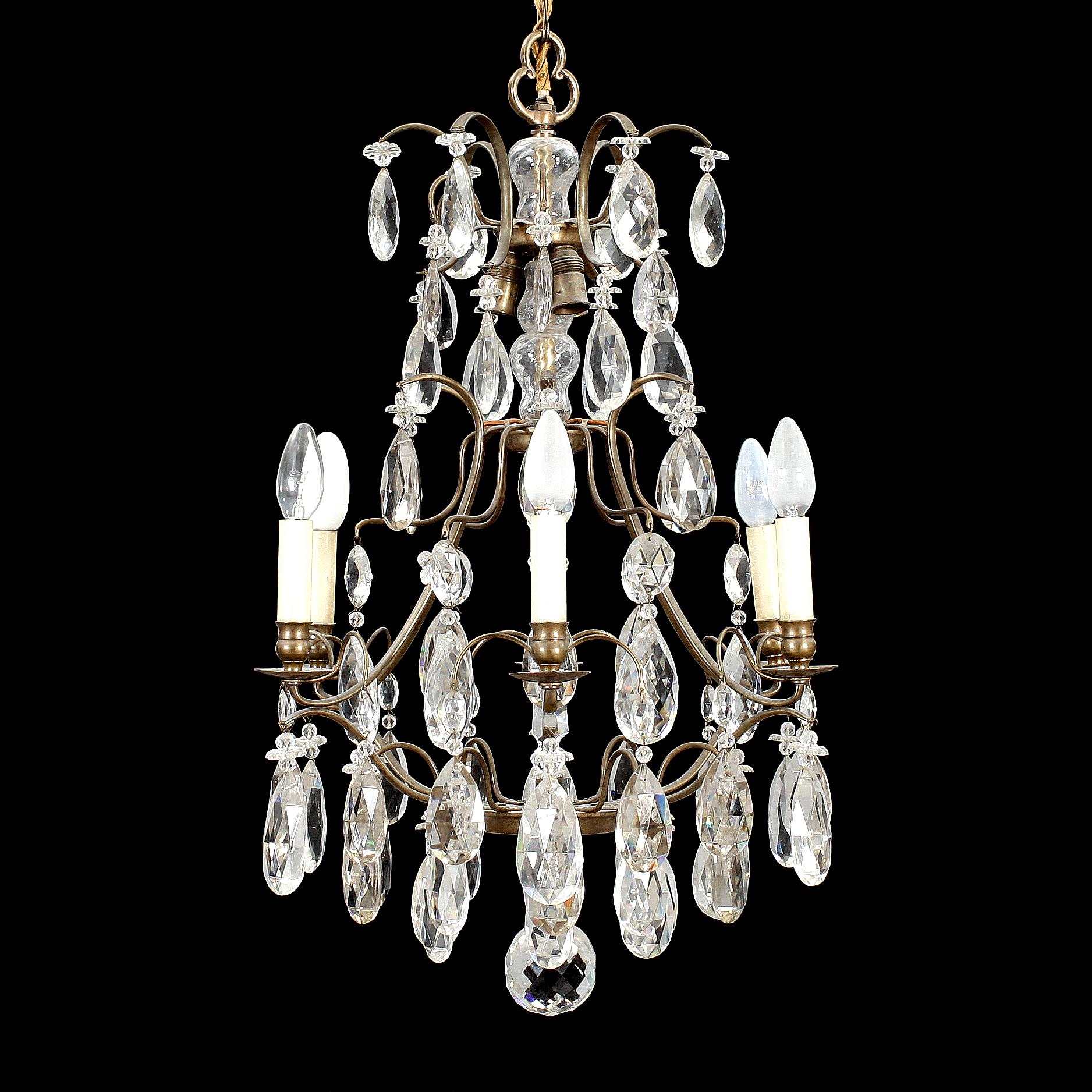 LJUSKRONA, barockstil, 1900-talets första hälft. Höjd ca 77 cm.