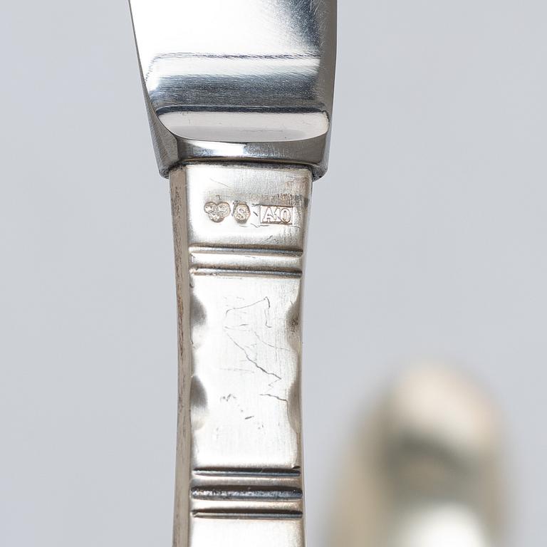 Jacob Ängman, bestickservis, 89 delar, silver, "Rosenholm", GAB, Eskilstuna, 1961-87.