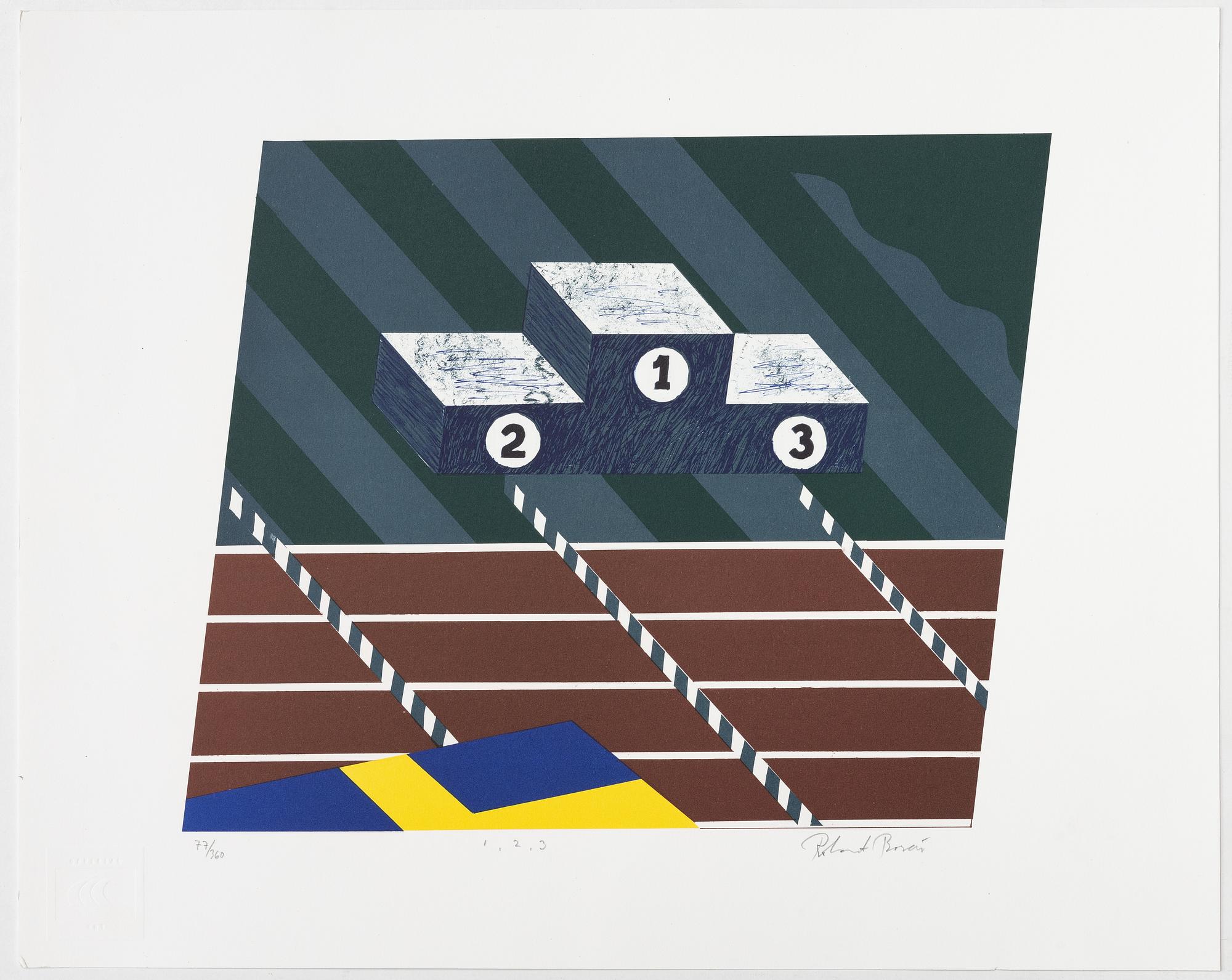 Mapp, 4 litografier,"5Th IAAF World Championships in Athletics Götebog 1995".