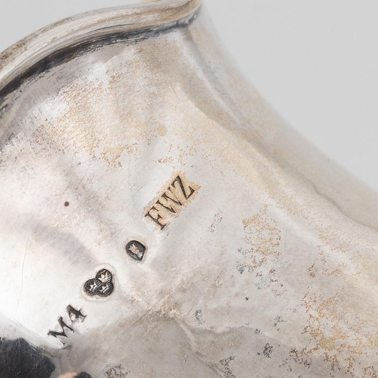 A Swedish Silver Creamer, mark of Fredrik & Wilhelm Zethelius, Stockholm 1842.