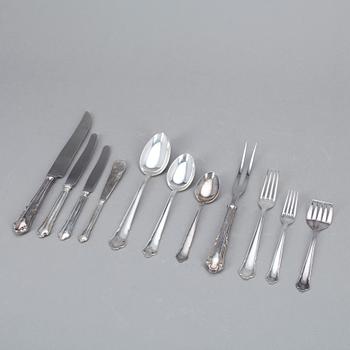 BESTICKSERVIS, 79 delar, nysilver, "Chippendale", GAB 1900-tal.