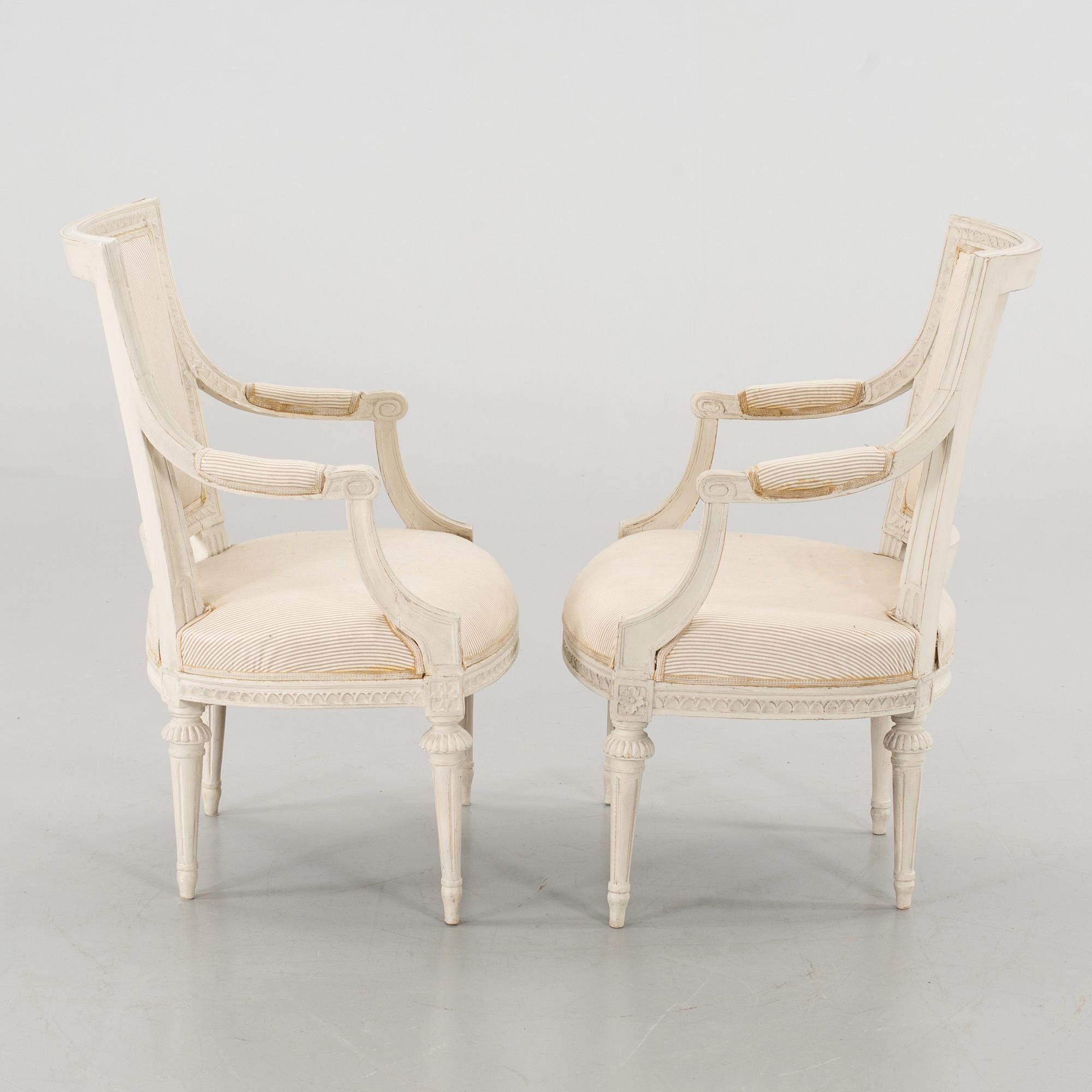 A pair of Gustavian armchairs.