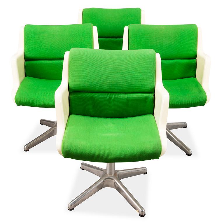 YRJÖ KUKKAPURO, Fåtöljer, 4 st, modell ABS 3428X, Haimi 1970-tal.