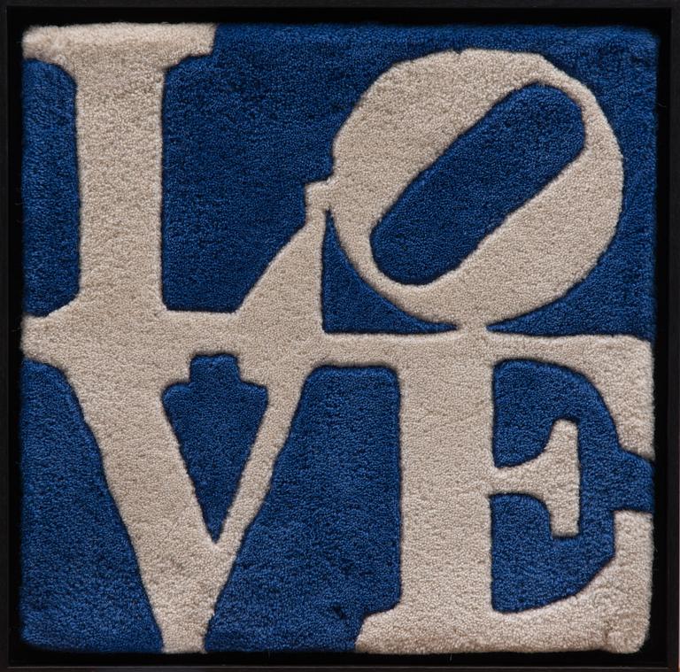 ROBERT INDIANA, INRAMAD MATTA. Chosen Love. Etikett: R Indiana, numrerad 153/∞ .