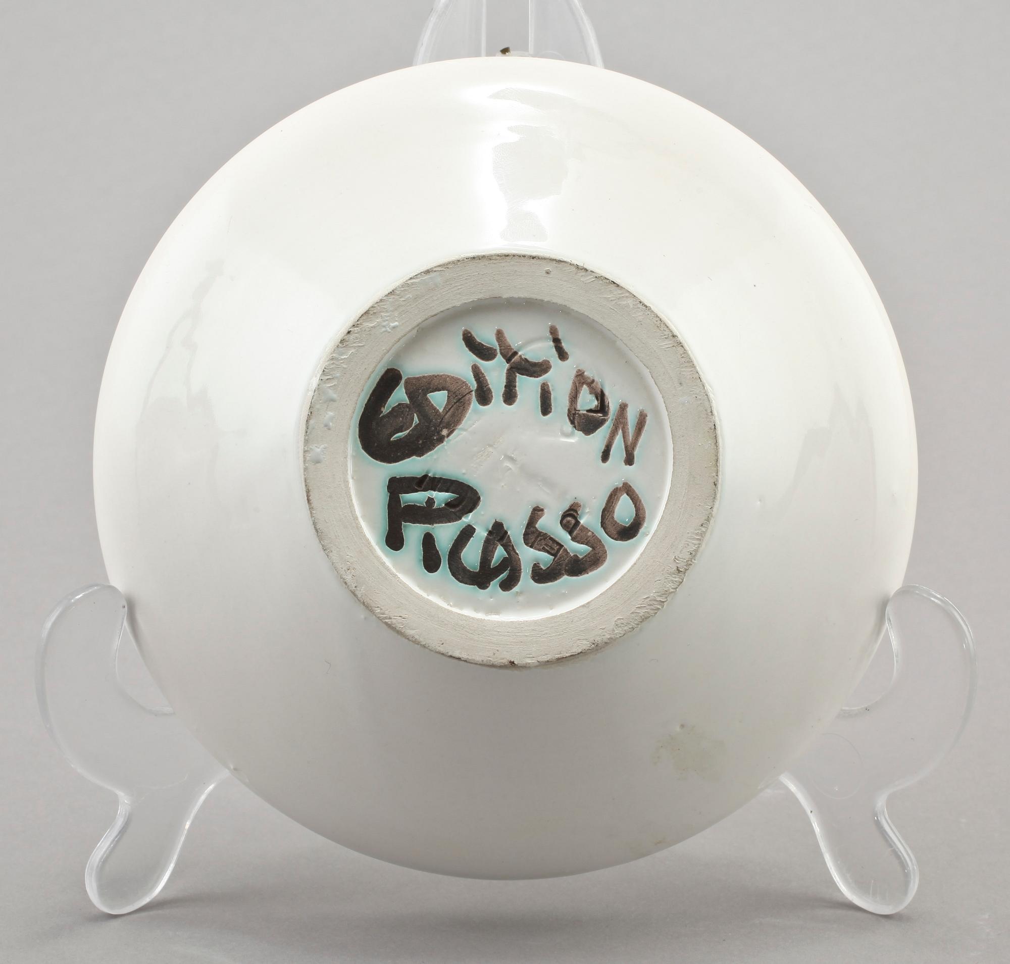 A Pablo Picasso 'Picador' faience dish, Madoura, Vallauris, France 1952.