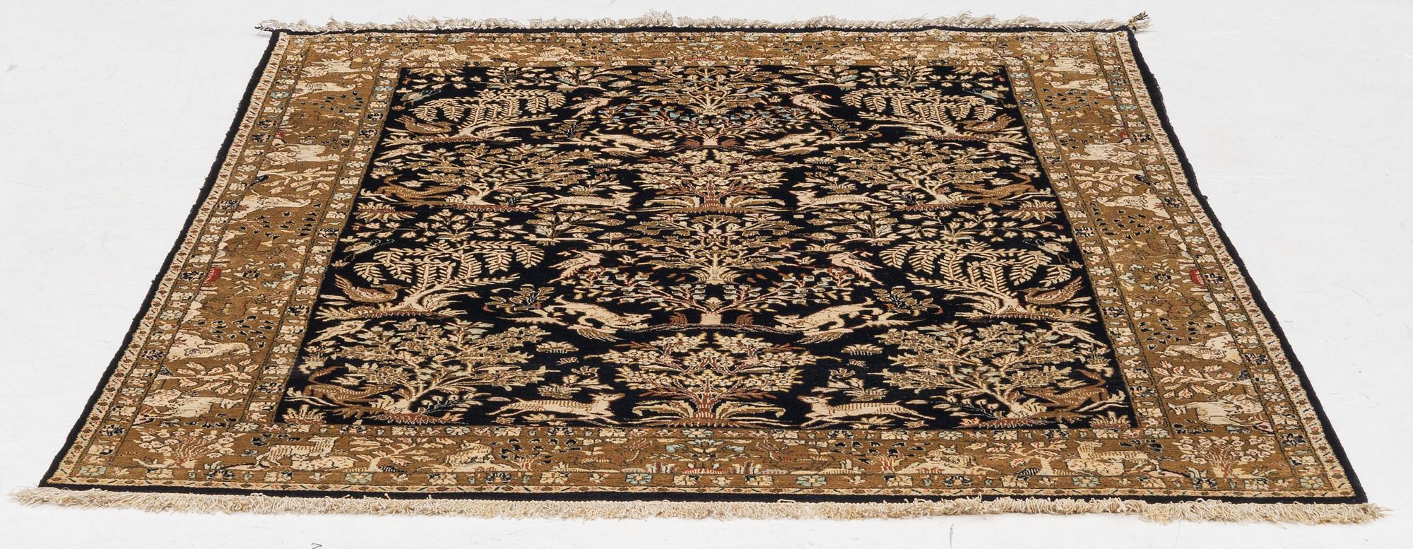 Carpet, Ghom part silk, approx. 205 x 135 cm.
