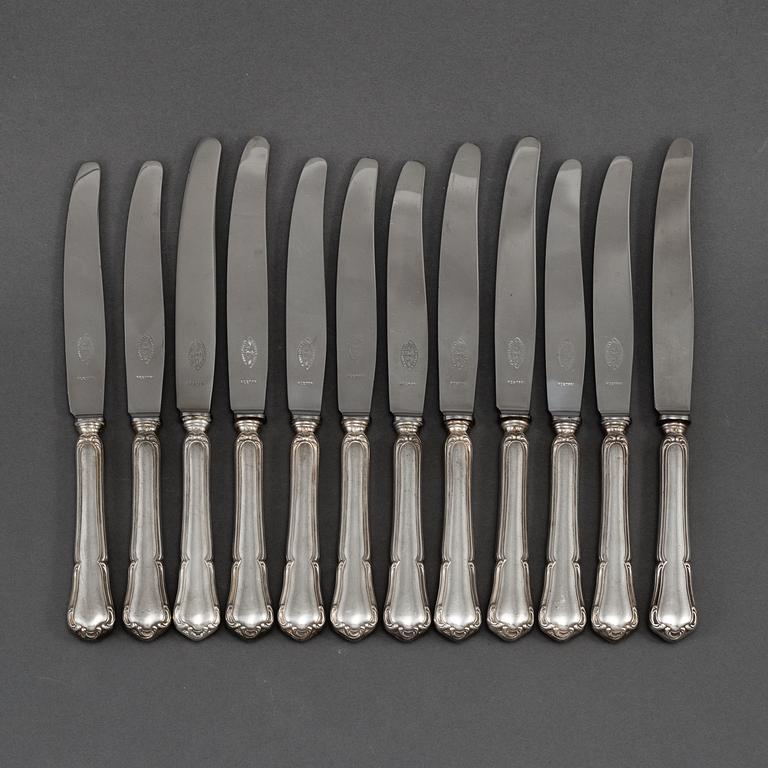 K. ANDERSSON, 12 silver knives, model 'Barock,' Stockholm.
