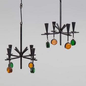 Two chandeliers by Gunnar Ander, Ystad Metall.